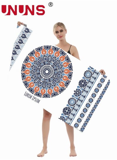 Buy Microfiber Beach Towel,Mandala Oversized Quick Dry Bath Towel,Sand Proof Beach Towels For Travel,Super Absorbent Lightweight Towel For Swimming,Beach,Fitness,Yoga,Sauna in Saudi Arabia