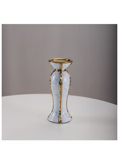 Buy EftinanCandle Holder for Dining Room Home Decoration Great Room Decor Table Centerpieces Ceramic Candle Holders L 10.2 x W 10.2 x H 26 cm Gold in UAE