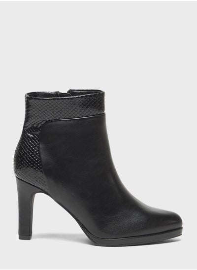 Buy Pointed Toe Mid Heel Ankle Boots in UAE