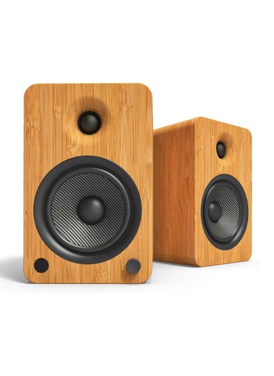 اشتري Kanto YU6 Powered Speakers with Bluetooth and Phono Preamp | 5.25" Kevlar Drivers | 1" Silk Dome Tweeters | Class D Amplifier | 200 Watts | Subwoofer Output | Pair | Bamboo Colour في الامارات