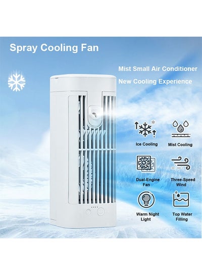 thumbnail image 2 of Portable Air Conditioner 4-in-1 With 1000ml Tank - Personal Cooler With Remote & LED Display Desk Humidifier Fan 2 of 13