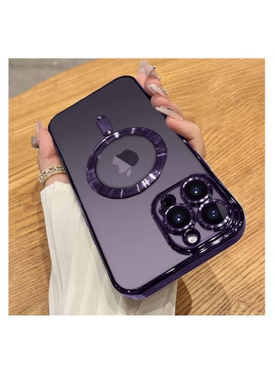 Buy iPhone 13 Pro Max with Camera Protector (Compatible with MagSafe) Anti-Scratch Shockproof Protective iPhone 13 Pro Max Case for Women Men - Purple in UAE