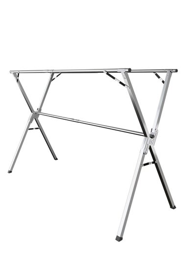 Buy Clothes Drying Rack, 63 inches Laundry Drying Rack Clothing Foldable & Collapsible Stainless Steel Heavy Duty Clothing Drying Rack with Windproof Hooks for Indoor Outdoor in UAE