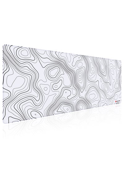 Buy Extended Large Gaming Mouse Pad XXL,Anti-Skid White Mousepad Large Keyboard Mouse Pad Desk Mat with Stitched Edges (900x400mm, White) SA0206 in Saudi Arabia