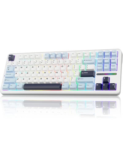 F87 White F87 Wireless Mechanical Keyboard,80% TKL Custom Hot Swappable Keyboard ...