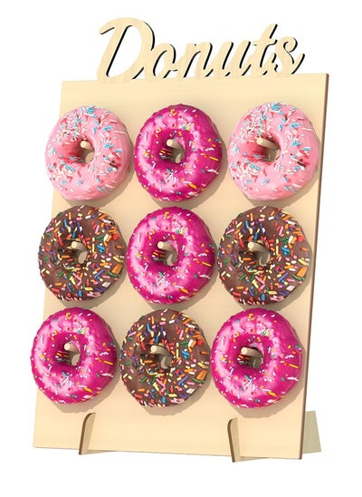 Buy Donut Wall Display Stand, Reusable Donut Holder Board Fits 9 Donuts Rustic Doughnut Food Buffet Display for Bridal Shower, Birthday, Wedding in Saudi Arabia