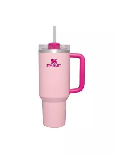 Buy Quencher H2.0 FlowState Stainless Steel Vacuum Insulated Tumbler with Lid and Straw for Water, Iced Tea or Coffee, Smoothie and More, Flamingo, 40 oz in UAE