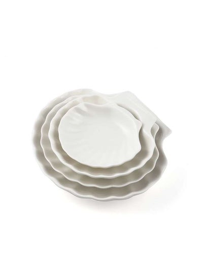 Buy Ivory Porcelain Shell Dish 10 cm in UAE