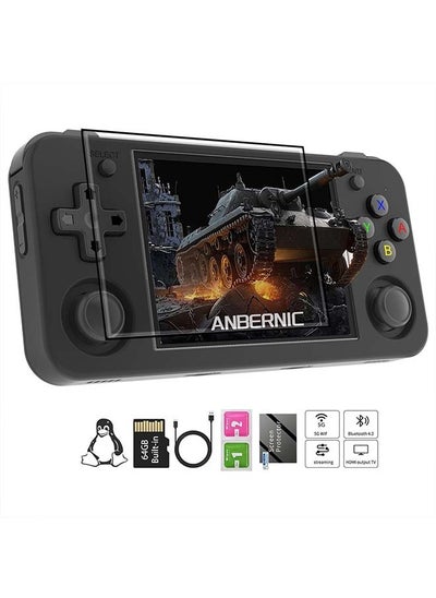 Buy RG35XX H Retro Handheld Game Consoles with Built-in 5500+ Games 64G TF Card Linux System 3.5-inch IPS Screen Cortex-A53 Portable Pocket Retro Video Game Console 3300mAh Battery (Black) in Saudi Arabia