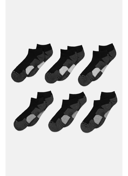 اشتري Men 6 Pairs Low Cut Socks, Black/Grey في الامارات