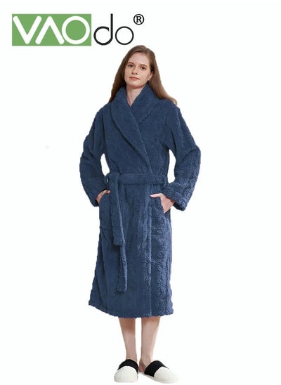 Buy Ladies Bathrobe Skin-friendly Nightgown Breathable Simple Home Service Dark Gray in UAE