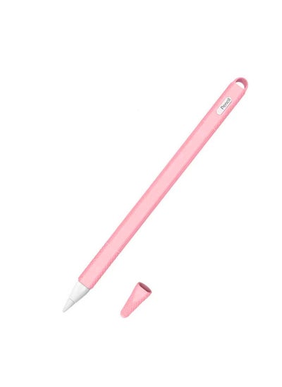 اشتري Slim Soft Silicone Pencil Sleeve Case, Anti Drop, Anti Loss, Anti Slip, Protective Grip Cover Skin with Cap Accessories Compatible with Apple Pencil 2nd Generation Only (Pink) في السعودية