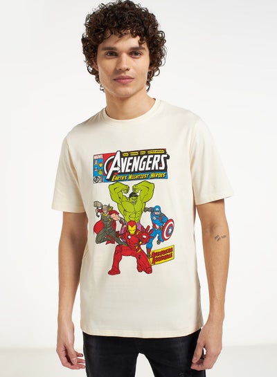 Buy Avengers Print Crew Neck T-Shirt in UAE