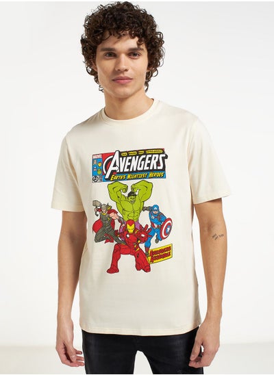 Buy Avengers Print Crew Neck T-Shirt in UAE