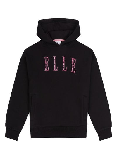 Buy Elle Oversize Cropped Over The Head Hoodie in UAE
