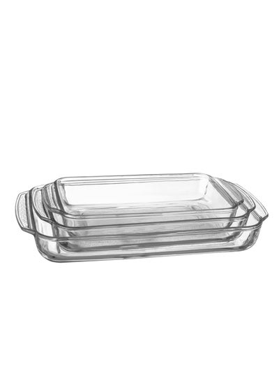 Buy Mexican glass oven tray set 3 pieces in Saudi Arabia