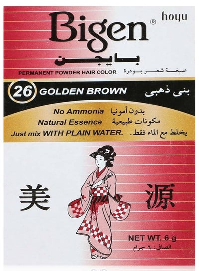 Buy Bigen Powder Permanent Hair Color 26 Golden Brown 6G in Egypt