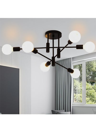 Buy Mid Century Sputnik Chandelier Modern Adjustable Ceiling Lighting 6 Lights Industrial Mount Pendant Light Fixture for Kitchen Living Dining Room Bedroom Foyer in Saudi Arabia