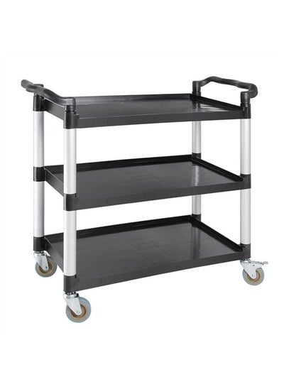 Buy Mobile food storage and serving cart, 3 plastic shelves, 70 x 87 cm in Saudi Arabia