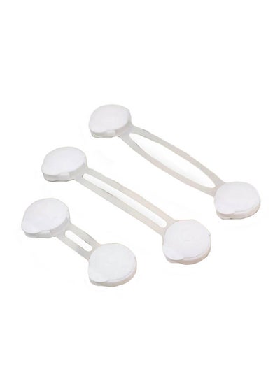 Buy 4 Pack Baby Locks For Cabinets Drawers Doors Adhesive Pads Easy Installation No Drilling Required White in UAE