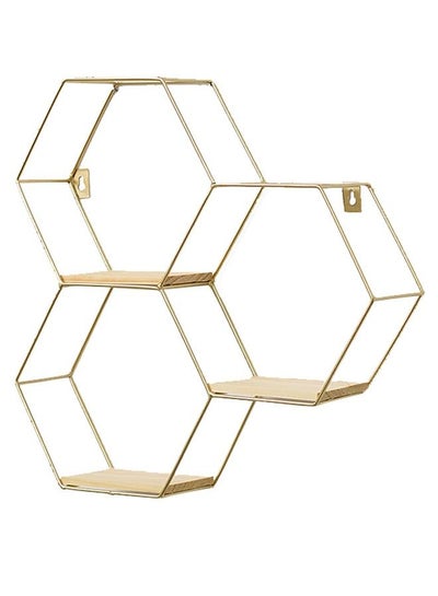 Buy Creative Wall Storage Rack Hexagonal Combination Shelf in UAE