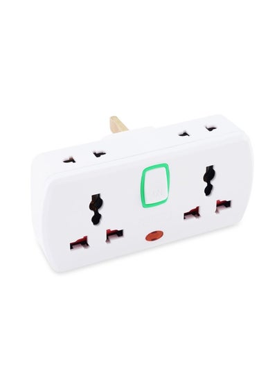 Buy Oshtraco 2 Way Universal + X2Pin Socket 13X16X6cm - White in UAE