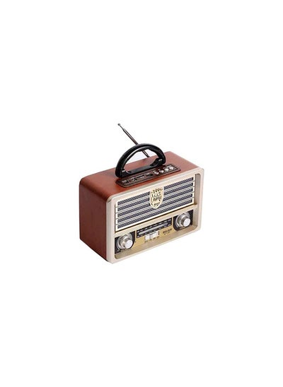 Buy Portable Wooden Radio Wireless Bluetooth Speaker AM FM Radio, with Remote Control Radio for Home Office (B) in UAE