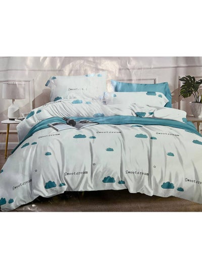 Buy King Size 6 Piece Duvet Cover Set Contemporary Leaf Print Bedding Sets, Smooth Cotton Material Modern Geometric Print in UAE