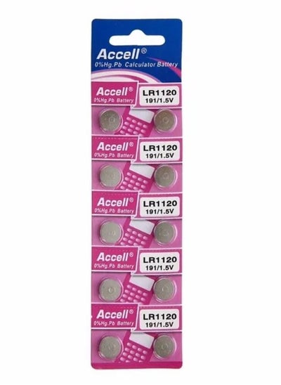 اشتري 10-Pieces Accell AG8 LR1120 (191) Alkaline 1.5V Batteries في الامارات