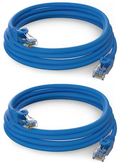 Buy Pack Of 2 Ethernet Cable 3 meter 100% Pure Copper Cable LAN Cable Internet Cable, Patch Cable and Network Cable in Saudi Arabia