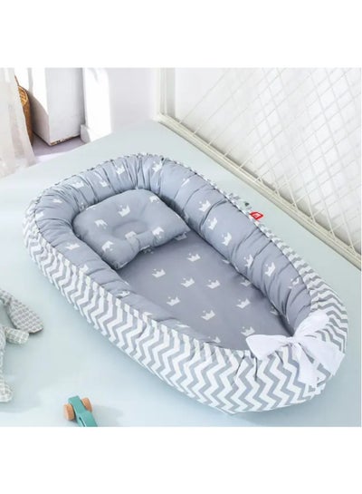 Buy Soft And Lightweight Portable Design With Printed Bassinet For Up To 0-12 Months, Baby Lounger Baby Nest  Cotton Newborn Bassinet Mattress for Baby in UAE