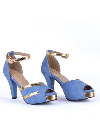 Buy Sandal Heel Suede Material SN-611 - Blue in Egypt