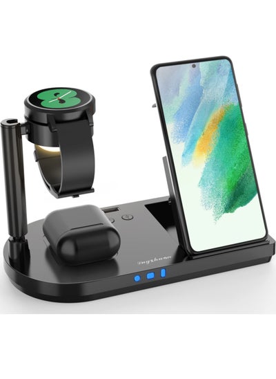 اشتري Wireless Charger for Samsung Charging Station, 3 in 1 Android Phone Trio Multiple Devices Charger for Galaxy S22 Ultra/S21/Z Flip/Fold 4/Buds, Charger for Galaxy Watch 5 Pro/4/3(Samsung Watch Only) في السعودية