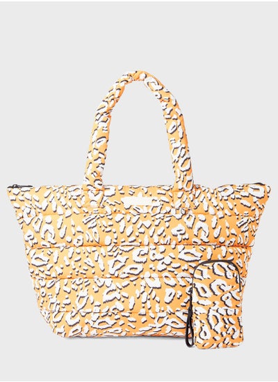 Buy Leopard Print Puffer Tote in Saudi Arabia