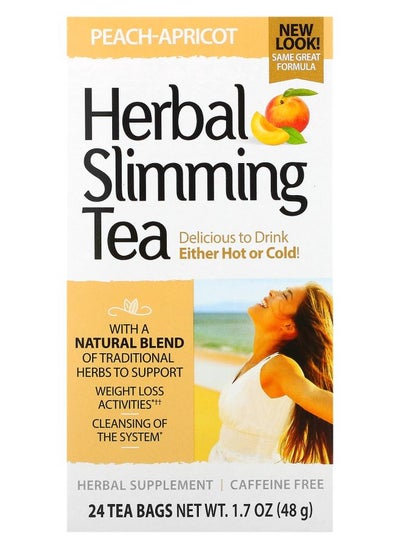 Buy Herbal Slimming Tea Peach-Apricot Caffeine Free 24 Tea Bags 1.7 oz (48 g) in UAE