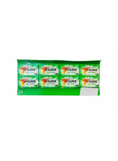 اشتري Gillette 7 O'clock Super Stainless Green Razor Blades 5 count*12 في الامارات