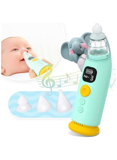 اشتري Baby Nasal Aspirator, Electric Auto Snot Remover with LED Light & Music Rechargeable Nose Sucker for Snotty Kid/Nose/Children/Toddler, include 3 Tips and Tweezers. في السعودية