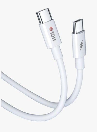 Buy cable, Type C, from both ends, is designed for charging and transferring data quickly and safely. It supports fast charging, with a length of 100 cm. It supports alldevices,white. in Saudi Arabia