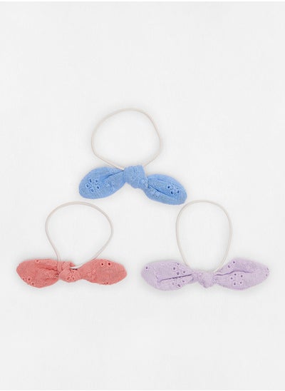 Buy Girls Embroidered Scrunchies (Pack of 3) in UAE