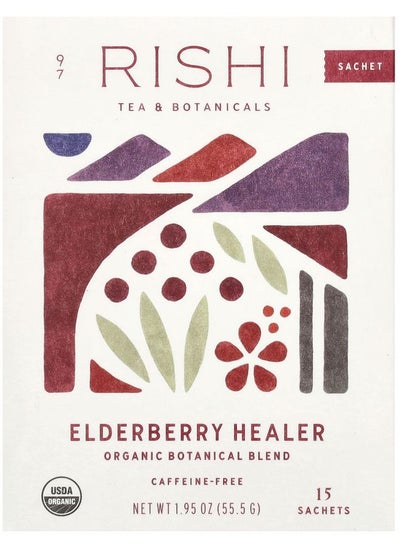 اشتري Organic Botanical Blend Elderberry Healer Caffeine-Free 15 Sachets 1.95 oz (55.5 g) Each في الامارات