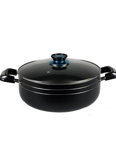 اشتري Healthy Cooking Aluminium Dutch oven With Lid Black/Sliver 26cm في الامارات