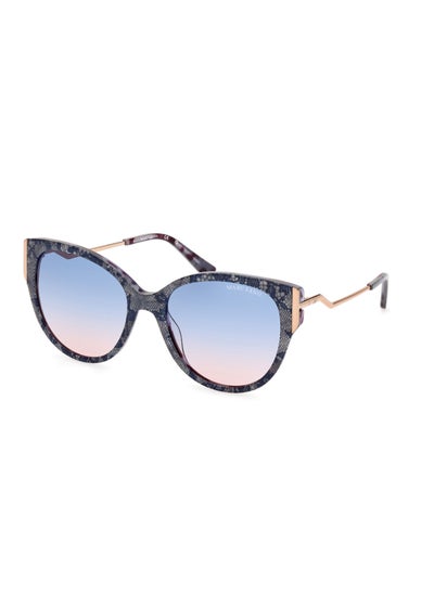 Buy Women's UV Protection Round Shape Acetate Sunglasses GM083492W56 - Lens Size: 56 Mm - Blue in Saudi Arabia