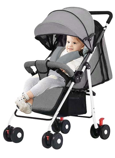 Buy Foldable And Lightweight Toddler Travel Baby Stroller With Storage Basket in UAE