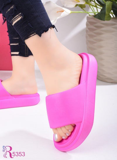 Buy Women's rubber slippers, rose color in Egypt