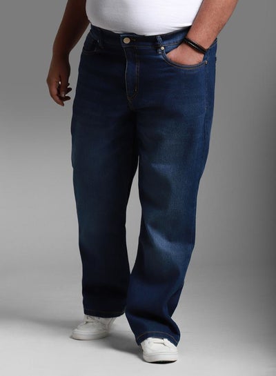 Buy Plus Size Light Fade Stretchable Regular Fit Jeans in Saudi Arabia