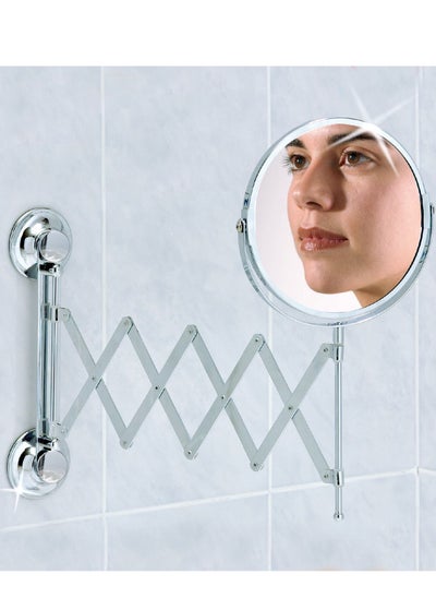 Buy Everloc Round Mirror, No Drilling, No Screws, No Glue, No Adhesive, Vacuum Suction Magnifying Extendable Bathroom Mirror, Flexible, Adjustable, Easy Install, EVL-10210 in UAE