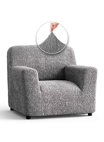 Buy Paulato Chair Cover - Armchair Cover - Armchair Slipcover - Soft Polyester Fabric Slipcover - 1-Piece Form Fit Stretch Furniture Protector - Microfibra Collection - Silver Grey (Chair) in UAE