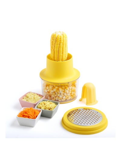 اشتري Corn Peeler and Stripper Tool, Corn Cob Stripping Tool Efficient Corn Cutter and Remover Manual Corn Kernel Peeler with Built-In Cup Grate Kitchen Corn Stripper Tool Manual Corn Cob Husker في السعودية