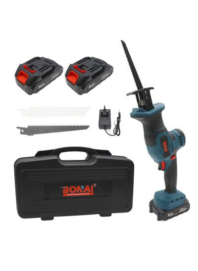 Buy 36V Powerful Reciprocating Saw with 2 Batteries 4 pcs Blades and charger for Wood and Metal Cutting in UAE