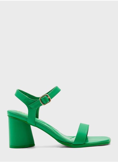 اشتري Ankle Strap Mid Block Heel Sandal في السعودية